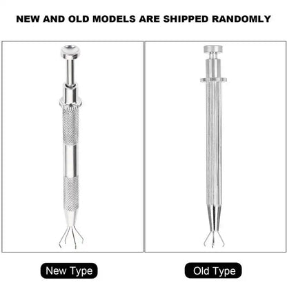 4 Claws Jewelry Beads Holder Pick-up Tool Diamond Gems Prong Holder Tweezer Catcher Grabber Stainless Steel Body Piercing Tools