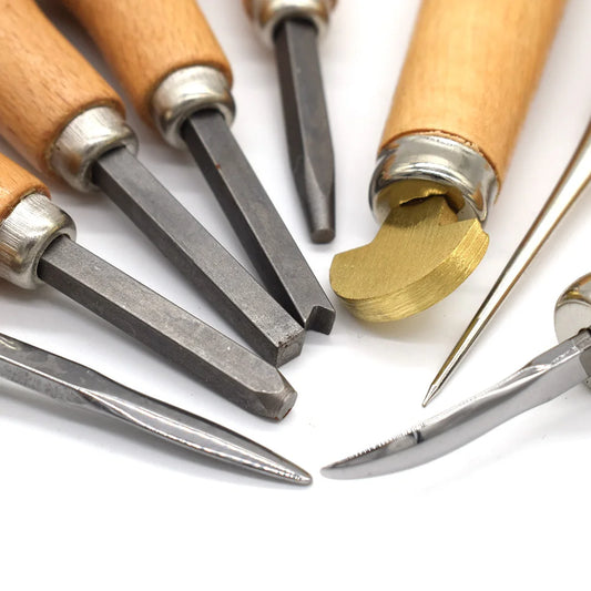 Jewelry Diamond Bezel Set Gemstone Setting Tool Pusher Hand DIY Tool with Wooden Handle