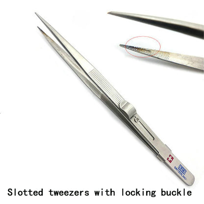 Extra Long Stainless Steel Diamond Curved Tip Tweezers for Stone Gems Rhinestones Acrylic Picking Tool & Making Jewelry Craft
