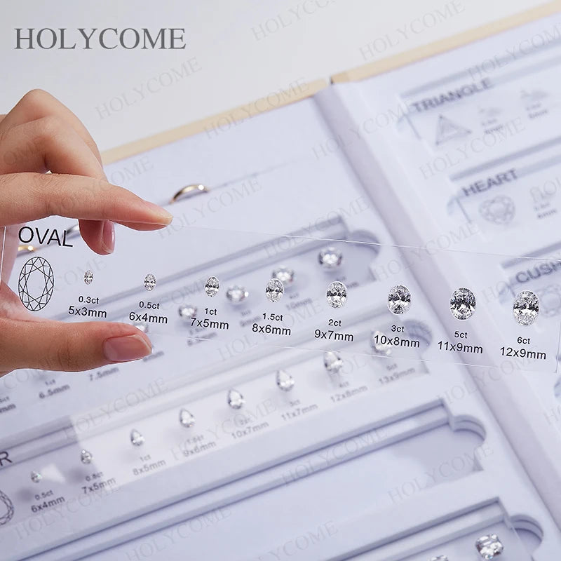 Diamond Size Comparison Set for Jewelry Store High Quality 5A CZ Gemstone Selector 11 Shapes 88 Sizes Carat Range Template Tools