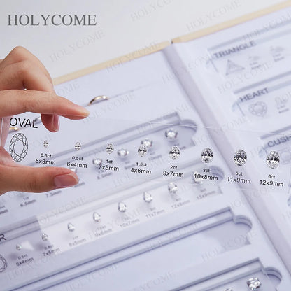 Diamond Size Comparison Set for Jewelry Store High Quality 5A CZ Gemstone Selector 11 Shapes 88 Sizes Carat Range Template Tools