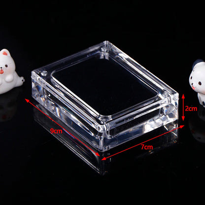 1pcs Acrylic Glass Top Gem Box Gemstone Diamond Display Stand Holder Storage Organizer Case