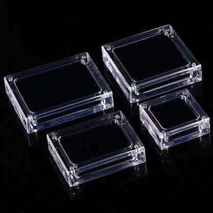 1pcs Acrylic Glass Top Gem Box Gemstone Diamond Display Stand Holder Storage Organizer Case