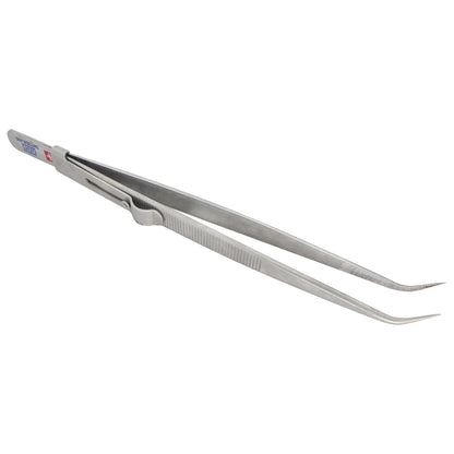 Extra Long Stainless Steel Diamond Curved Tip Tweezers for Stone Gems Rhinestones Acrylic Picking Tool & Making Jewelry Craft