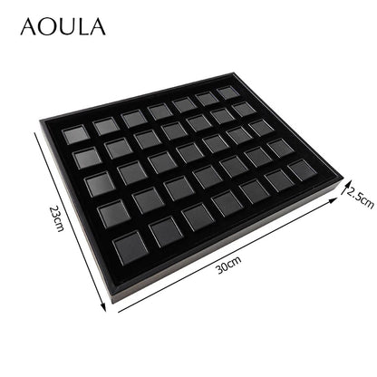 Gem Jar Display Gemstone Jewelry Insert Tray Loose Diamond Stone Display Box Gems Storage Holder Container Organizer with Sponge