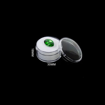 12Pcs/lot Round Bare Diamond Box Diamond Gemstone Bead Storage Box Jewelry Sample Clear Display Container Gem Packaging Case