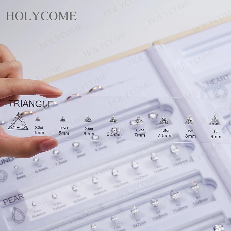 Diamond Size Comparison Set for Jewelry Store High Quality 5A CZ Gemstone Selector 11 Shapes 88 Sizes Carat Range Template Tools