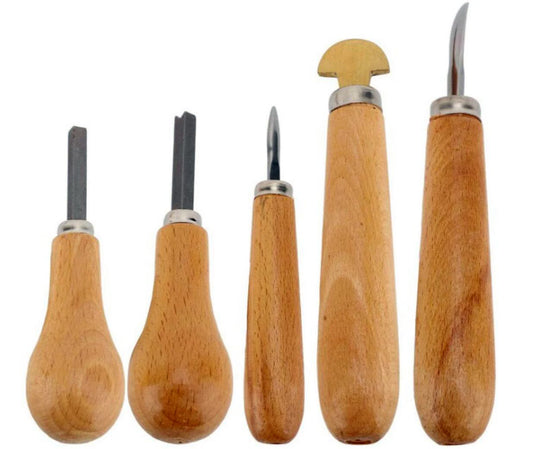 Jewelry Gemstone Setting Tool Hand Tool Pusher for Diamond Bezel Set with Wooden Handle