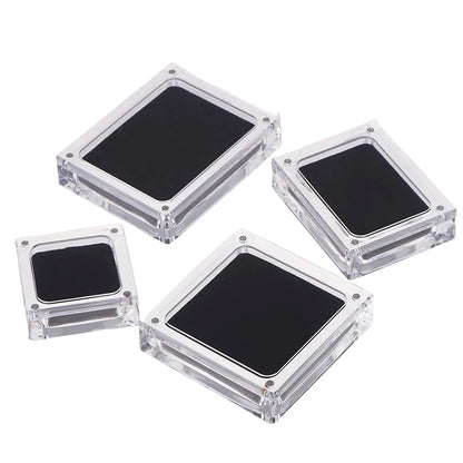 1pcs Acrylic Glass Top Gem Box Gemstone Diamond Display Stand Holder Storage Organizer Case