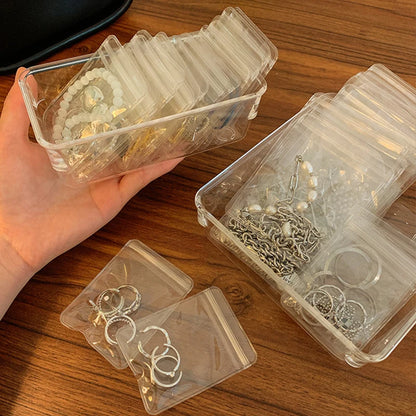 Anti-oxidation Jewelry Storage Bag Desktop Drawer Organizer Transparent Necklace Bracelet Ring Holder Pouch Earring Display Case