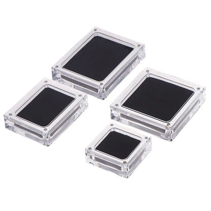 1pcs Acrylic Glass Top Gem Box Gemstone Diamond Display Stand Holder Storage Organizer Case