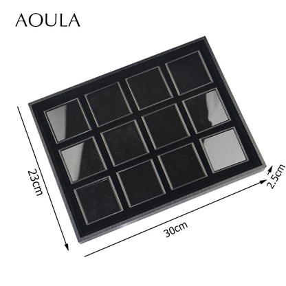 Gem Jar Display Gemstone Jewelry Insert Tray Loose Diamond Stone Display Box Gems Storage Holder Container Organizer with Sponge