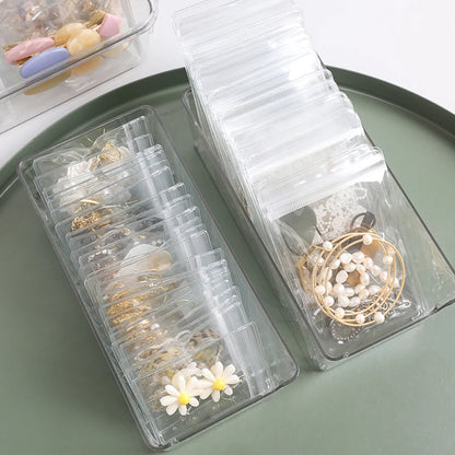 Anti-oxidation Jewelry Storage Bag Desktop Drawer Organizer Transparent Necklace Bracelet Ring Holder Pouch Earring Display Case