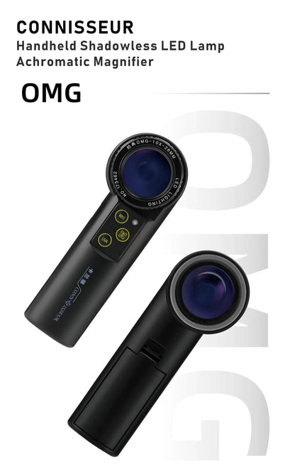 OMS 10X 20X Shadowless LED Handheld Magnifier Achromatic Loupe Antique Diamond Gemstone Jewelry Watch Identification Instruments