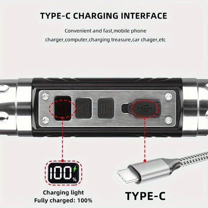 6-in-1 White Yellow UV 365nm/395nm LED LCD Flashlight USB charging Jewelry Jade Stone Pet Stains Marker Ore Money Scorpion Light