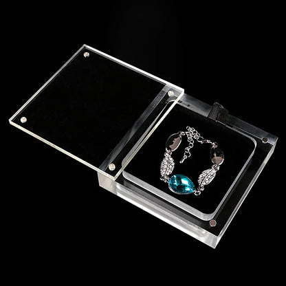 1pcs Acrylic Glass Top Gem Box Gemstone Diamond Display Stand Holder Storage Organizer Case