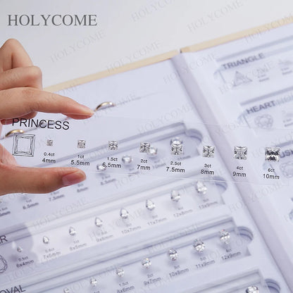 Diamond Size Comparison Set for Jewelry Store High Quality 5A CZ Gemstone Selector 11 Shapes 88 Sizes Carat Range Template Tools