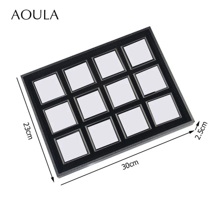 Gem Jar Display Gemstone Jewelry Insert Tray Loose Diamond Stone Display Box Gems Storage Holder Container Organizer with Sponge