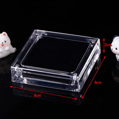 1pcs Acrylic Glass Top Gem Box Gemstone Diamond Display Stand Holder Storage Organizer Case