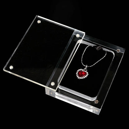1pcs Acrylic Glass Top Gem Box Gemstone Diamond Display Stand Holder Storage Organizer Case