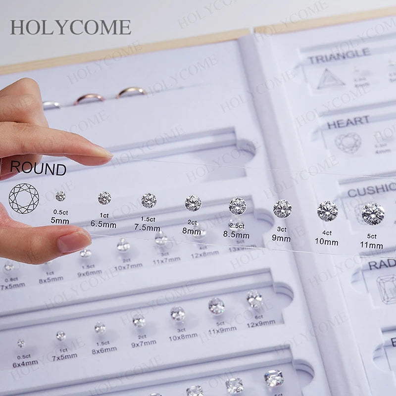 Diamond Size Comparison Set for Jewelry Store High Quality 5A CZ Gemstone Selector 11 Shapes 88 Sizes Carat Range Template Tools