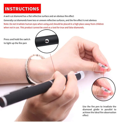 Diamond Fire Pen Jewelry Appraisal and Testing Instrument Flashlight Infrared Pen Fire Color Instrument Cutting Observation