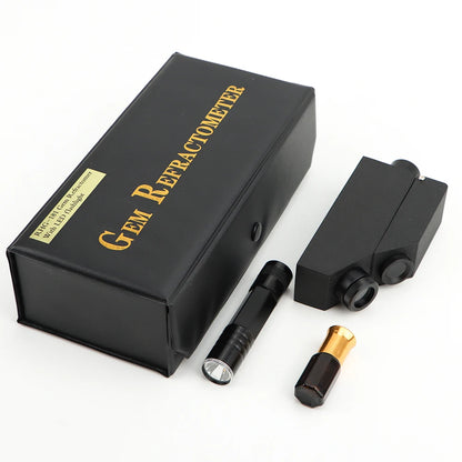 1.30-1.81 Gem Refractometer with LED Flashlight Jewelry Gemstone Refractometer High Precision Zircon Gemstone Detector