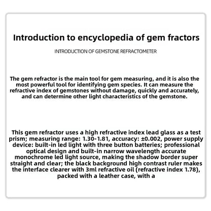 High-precision Jewelry Identification Diamond Detector Built-in Light Source Diamond Detector Gem Refractometer Tool