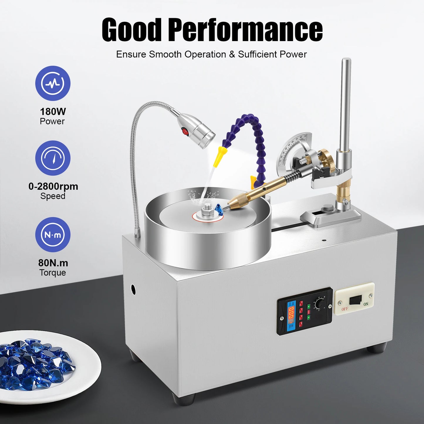 Jade Stone Angle Polisher| 180W 2800rpm Jewelry Lapidary Gem Faceting Machine| Gemstone Grinding Machine