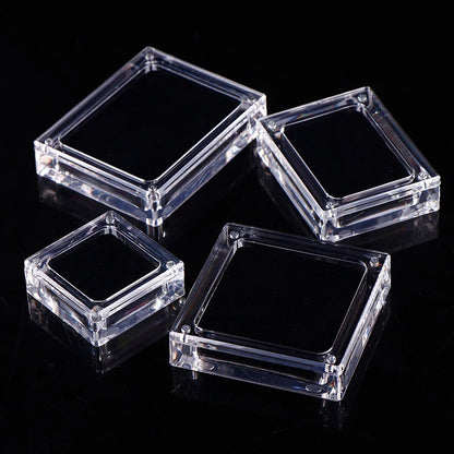 1pcs Acrylic Glass Top Gem Box Gemstone Diamond Display Stand Holder Storage Organizer Case