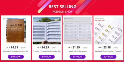 Diamond Size Comparison Set for Jewelry Store High Quality 5A CZ Gemstone Selector 11 Shapes 88 Sizes Carat Range Template Tools