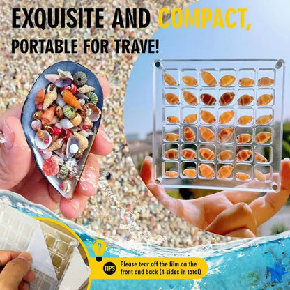 Acrylic Magnetic Seashell Display Box Seashell Storage Box Clear Acrylic Diamond Gemstone Beads Storage Display Organizer Box