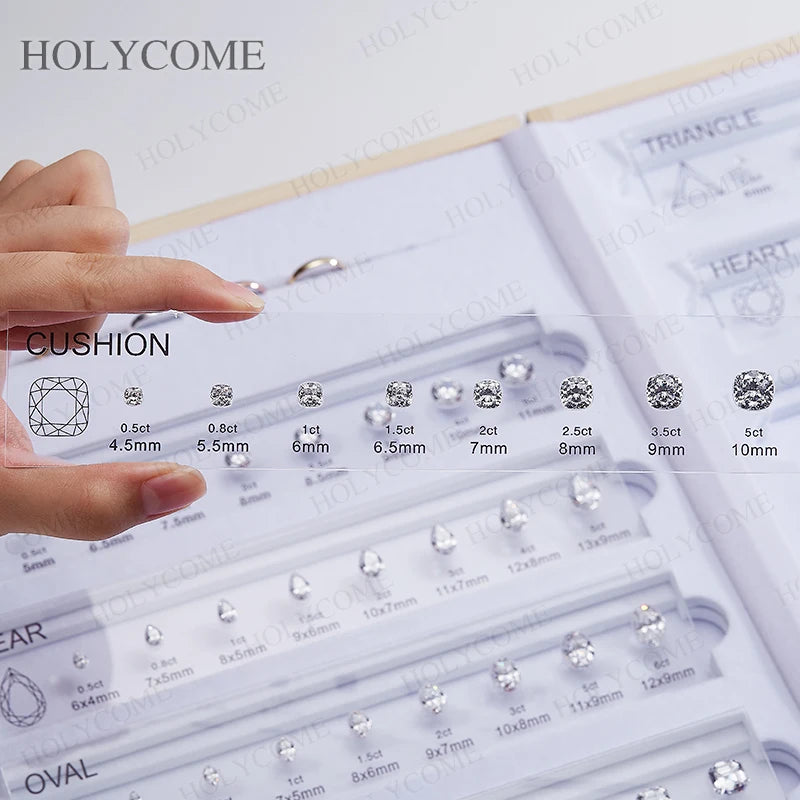 Diamond Size Comparison Set for Jewelry Store High Quality 5A CZ Gemstone Selector 11 Shapes 88 Sizes Carat Range Template Tools