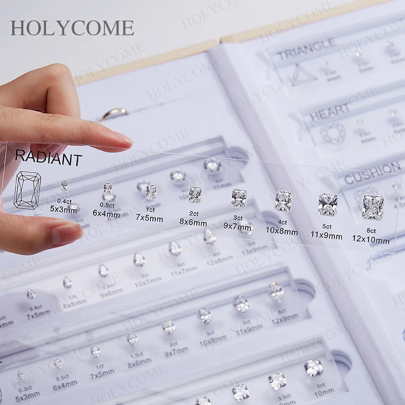 Diamond Size Comparison Set for Jewelry Store High Quality 5A CZ Gemstone Selector 11 Shapes 88 Sizes Carat Range Template Tools