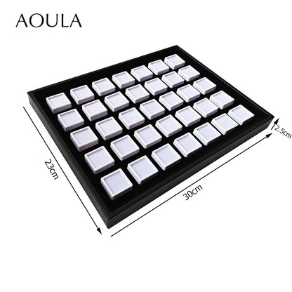 Gem Jar Display Gemstone Jewelry Insert Tray Loose Diamond Stone Display Box Gems Storage Holder Container Organizer with Sponge