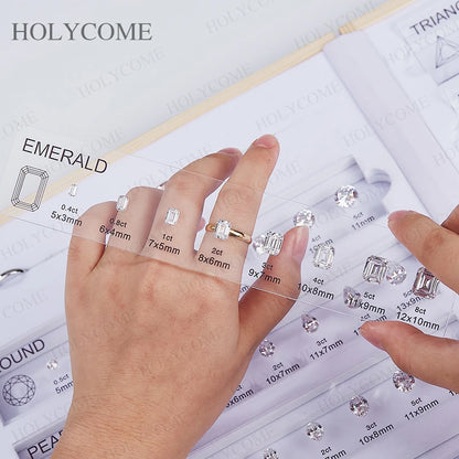 Diamond Size Comparison Set for Jewelry Store High Quality 5A CZ Gemstone Selector 11 Shapes 88 Sizes Carat Range Template Tools