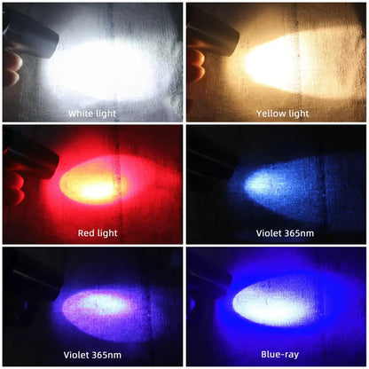 2025 new Jade Identification Torch White/Yellow/Red/Blue/365nm/395nm UV Flashlight Ultraviolet Gems Jewelry Amber Detector