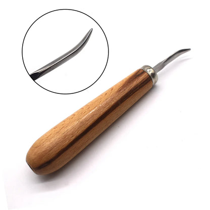 Jewelry Diamond Bezel Set Gemstone Setting Tool Pusher Hand DIY Tool with Wooden Handle