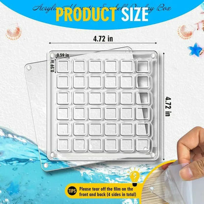 Acrylic Magnetic Seashell Display Box Seashell Storage Box Clear Acrylic Diamond Gemstone Beads Storage Display Organizer Box