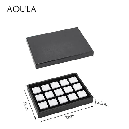 Gem Jar Display Gemstone Jewelry Insert Tray Loose Diamond Stone Display Box Gems Storage Holder Container Organizer with Sponge