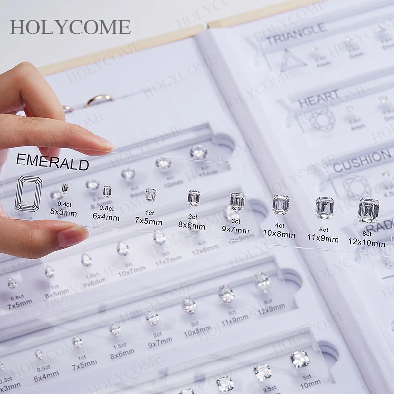 Diamond Size Comparison Set for Jewelry Store High Quality 5A CZ Gemstone Selector 11 Shapes 88 Sizes Carat Range Template Tools