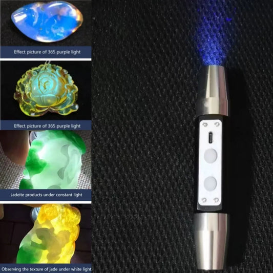 2025 new Jade Identification Torch White/Yellow/Red/Blue/365nm/395nm UV Flashlight Ultraviolet Gems Jewelry Amber Detector