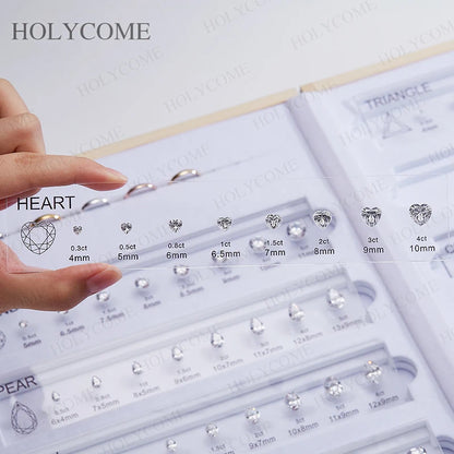 Diamond Size Comparison Set for Jewelry Store High Quality 5A CZ Gemstone Selector 11 Shapes 88 Sizes Carat Range Template Tools