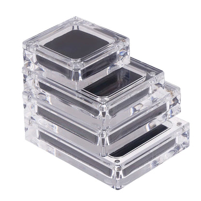1pcs Acrylic Glass Top Gem Box Gemstone Diamond Display Stand Holder Storage Organizer Case