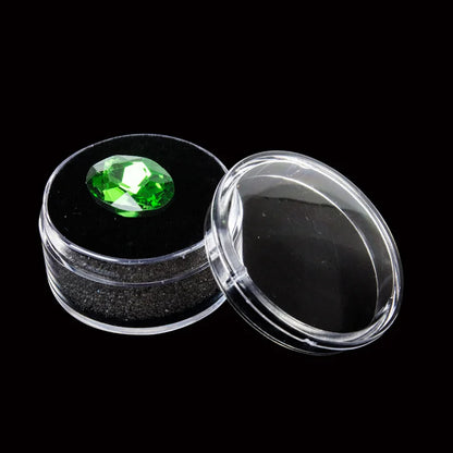 12Pcs/lot Round Bare Diamond Box Diamond Gemstone Bead Storage Box Jewelry Sample Clear Display Container Gem Packaging Case