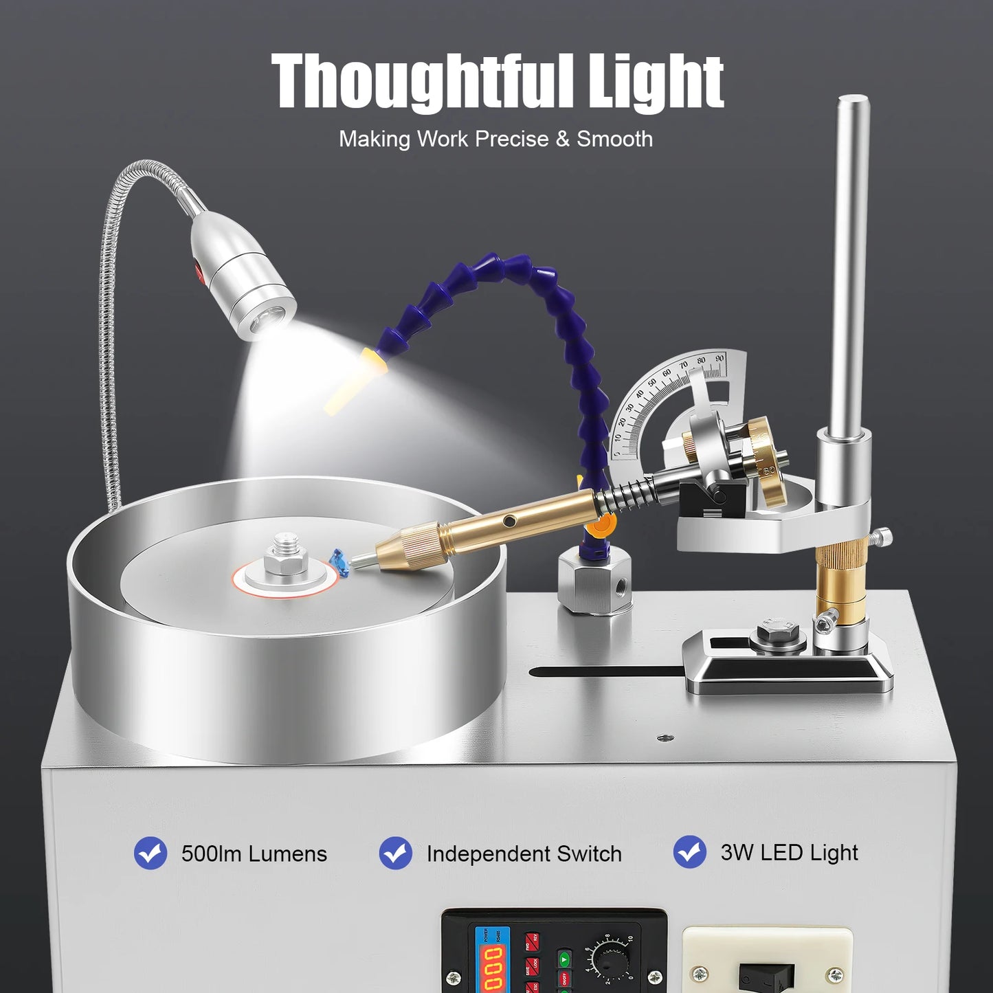 Jade Stone Angle Polisher| 180W 2800rpm Jewelry Lapidary Gem Faceting Machine| Gemstone Grinding Machine