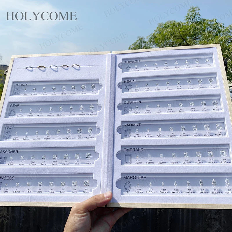 Diamond Size Comparison Set for Jewelry Store High Quality 5A CZ Gemstone Selector 11 Shapes 88 Sizes Carat Range Template Tools