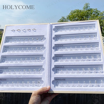 Diamond Size Comparison Set for Jewelry Store High Quality 5A CZ Gemstone Selector 11 Shapes 88 Sizes Carat Range Template Tools