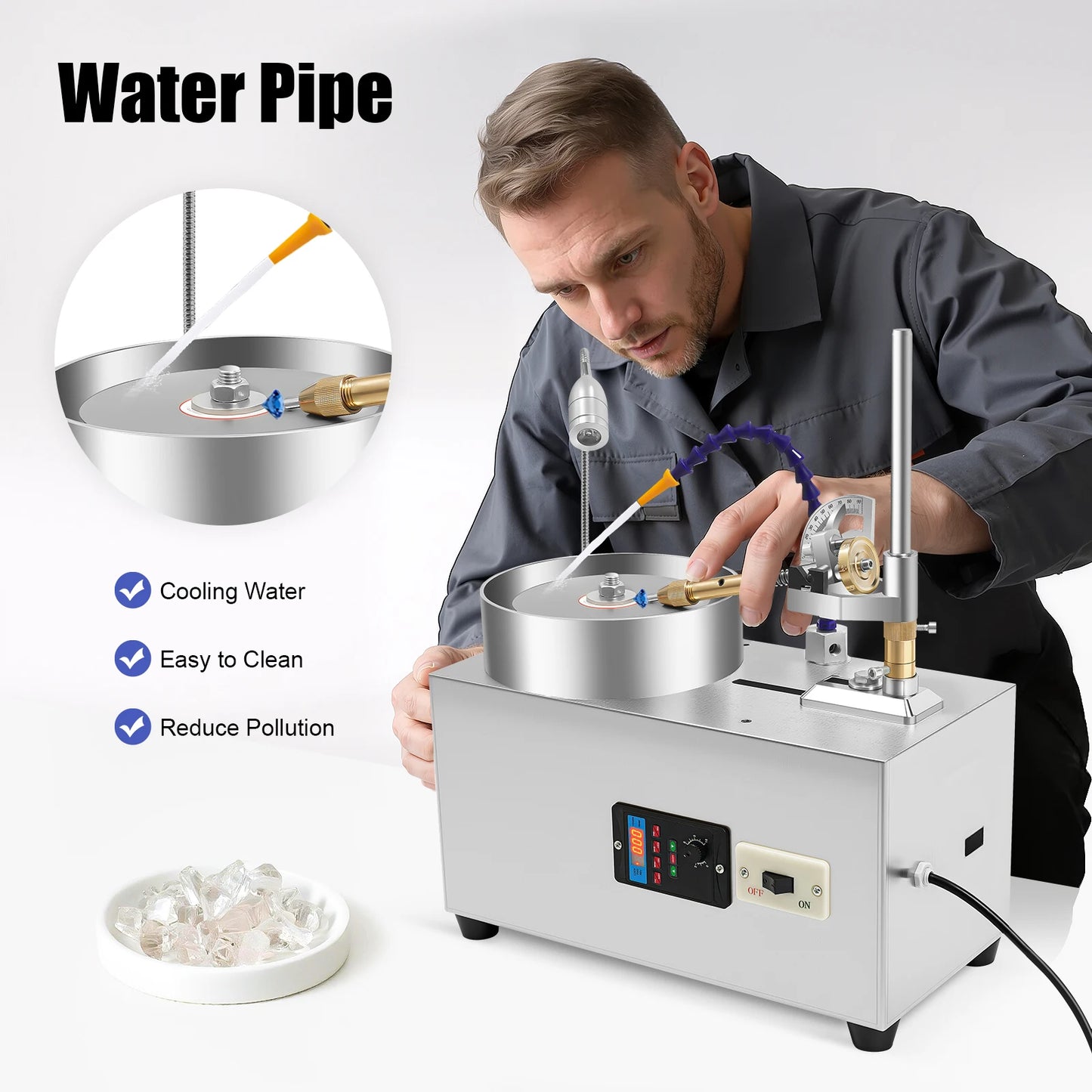 Jade Stone Angle Polisher| 180W 2800rpm Jewelry Lapidary Gem Faceting Machine| Gemstone Grinding Machine