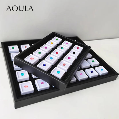 Gem Jar Display Gemstone Jewelry Insert Tray Loose Diamond Stone Display Box Gems Storage Holder Container Organizer with Sponge
